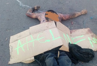 Localizan el cadaver de un decapitado en la carretera Ario de Rosales - La Huacana con un mensaje: "LNFM"